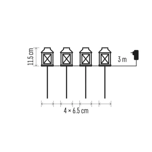 LED dekoráció – leszúrható lámpák fehér, kültéri és beltéri, hideg fehér, IP44, EMOS, DCLC01
