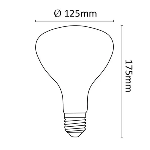 Asalite bec infraroșu roșu R125 E27 250W