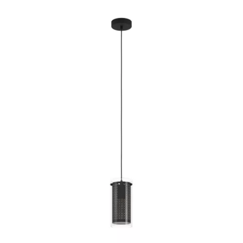 LED lámpa , függeszték , mennyezeti , E27 foglalat , fekete , EGLO , PINTO TEXTIL 1 , 900341