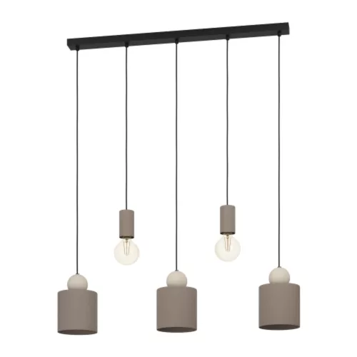 LED lámpa , függeszték , mennyezeti , 5xE27 foglalat , mokka , EGLO , GAZZOLA , 900346