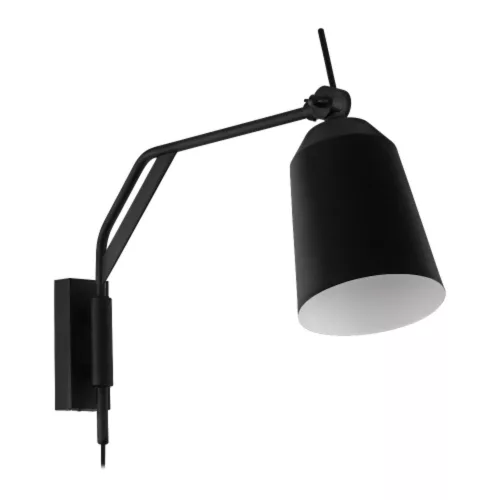 LED lámpa , fali , E27 , acél , fekete , EGLO , LORETO , 900157