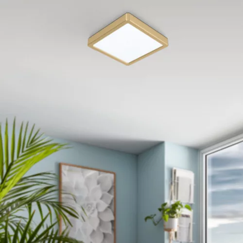 LED panel , 17W , falon kívüli , négyzet , meleg fehér , réz keret , EGLO , FUEVA 5 , 900183