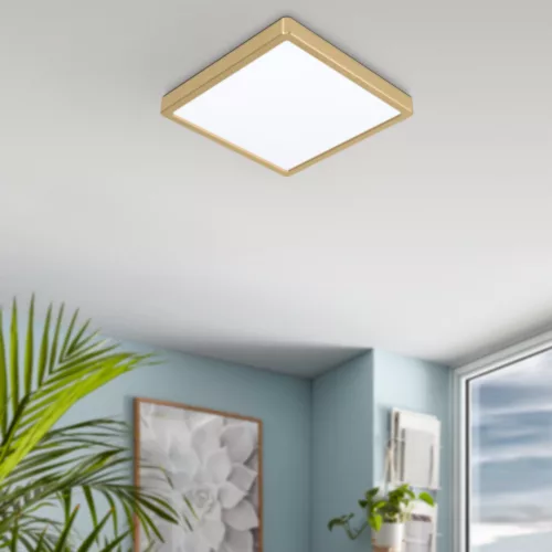 LED panel , 20.5W , falon kívüli , négyzet , meleg fehér , réz keret , EGLO , FUEVA 5 , 900184