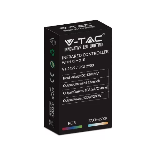 SMART LED szalag vezérlő, 12/24V, V-TAC, 2900