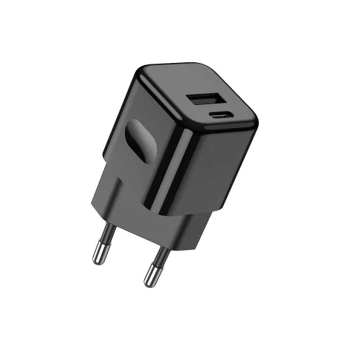 VT-5320 20W-Os Töltőadapter 1 Pd+1 Qc Porttal, Fekete
