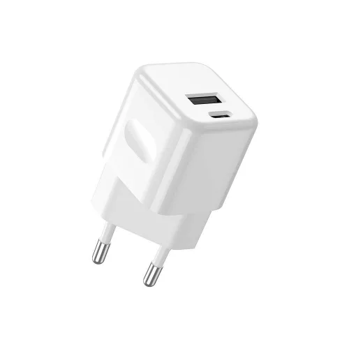 VT-5320 20W-Os Töltőadapter 1 Pd+1 Qc Porttal, Fehér