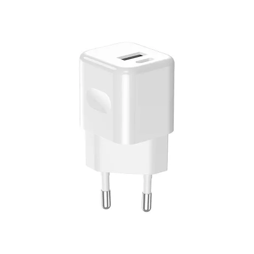 VT-5320 20W-Os Töltőadapter 1 Pd+1 Qc Porttal, Fehér