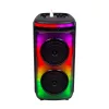 RGB Bluetooth hangszóró , party hangfal LED világítással , mikrofonnal , távirányítóval , 2 x 10 watt , USB , tölthető , 54 x 27 cm