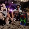 RGB Bluetooth hangszóró , party hangfal LED világítással , mikrofonnal , távirányítóval , 2 x 10 watt , USB , tölthető , 54 x 27 cm
