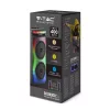 RGB Bluetooth hangszóró , party hangfal LED világítással , mikrofonnal , távirányítóval , 2 x 10 watt , USB , tölthető , 54 x 27 cm