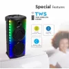 RGB Bluetooth hangszóró , party hangfal LED világítással , mikrofonnal , távirányítóval , 2 x 10 watt , USB , tölthető , 65 x 32 cm