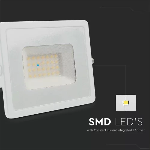 LED proiector, 30 Watt, Ultra Slim, alb rece, E-series, alb