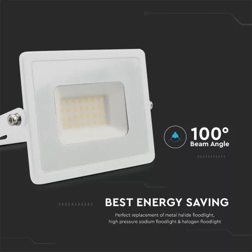 LED proiector, 30 Watt, Ultra Slim, alb rece, E-series, alb