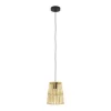 LED lámpa , függeszték , mennyezeti , 20 cm , E27 foglalattal , fekete , bambusz , EGLO , EYAM , 33201