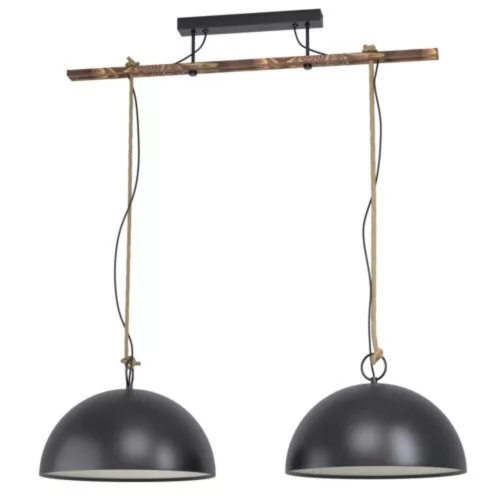 EGLO, 78444, HODSOLL, lampă suspendată, E27, 2X40W, IP20, negru, crem