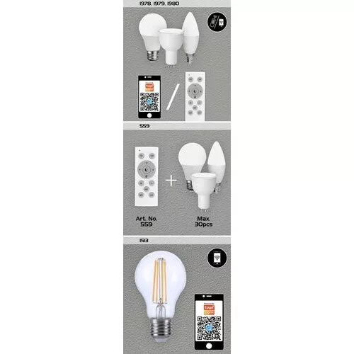 Rábalux , 1980 , SMD-LED , Okos izzó , fehér , IP20 , E14 , 3000-6500K , 5W