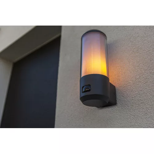 LED lámpatest , oldalfali , mozgásérzékelővel , E27 foglalat , sötétszürke , kültéri , IP44 , LUTEC , HEROS