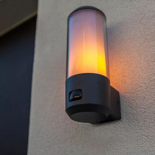 LED lámpatest , oldalfali , mozgásérzékelővel , E27 foglalat , sötétszürke , kültéri , IP44 , LUTEC , HEROS