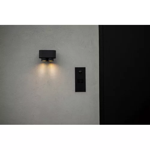 LED lámpatest , oldalfali , billenthető, 2 x GU10 , sötétszürke , kültéri , IP44 , LUTEC , CYPRES