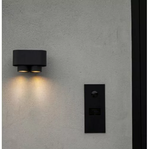 LED lámpatest , oldalfali , billenthető, 2 x GU10 , sötétszürke , kültéri , IP44 , LUTEC , CYPRES