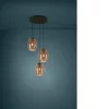 EGLO, 390161, ESTANYS 1, lampă suspendată, E27, 3X40W, IP20, maro-transparent