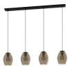 EGLO, 390162, ESTANYS 1, lampă suspendată, E27, 4X40W, IP20, maro-transparent