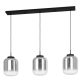 EGLO , 390104 , BULCIAGO , függeszték , E27 , 3X40W , IP20 , fekete-átlátszó
