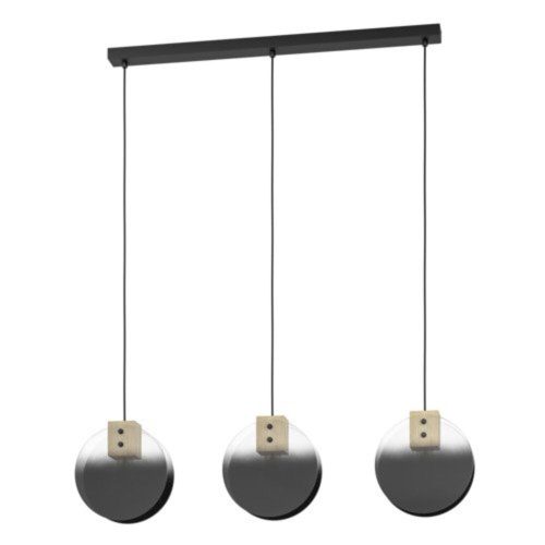 EGLO , 390142 , MILLENA , függeszték , E27 , 3X40W , IP20 , fekete-szürke-átlátszó