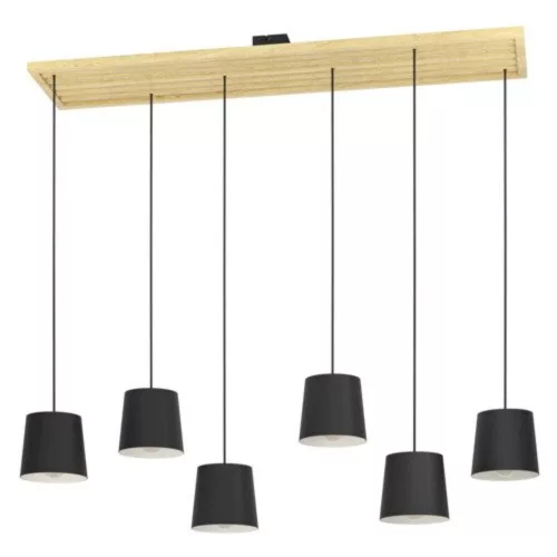 EGLO, 390131, CAMARIOCA, lampă suspendată, E27, 6X40W, IP20, negru, crem