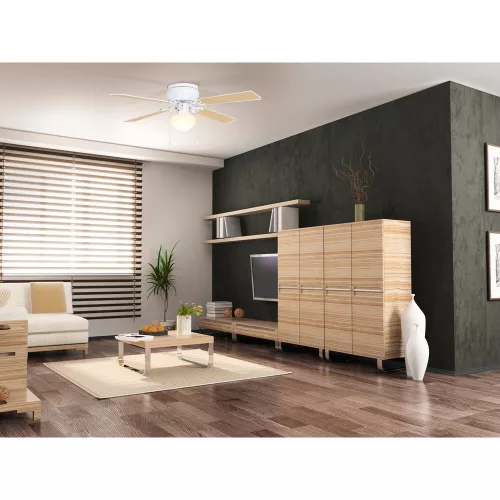 Mennyezeti lámpa , ventilátor , ventilátoros lámpa , E27-es foglalattal , fehér , acél , húzókapcsolóval , 3 sebesség ,  EGLO , CALGARI
