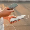 Hordozható gyorsan töltő power bank, 22,5w, fehér, V-TAC, 7834