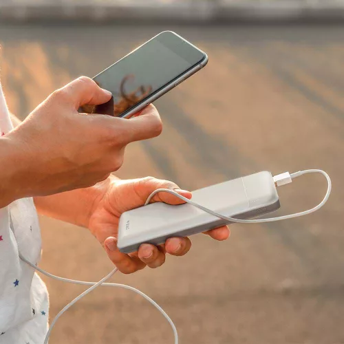 Hordozható gyorsan töltő power bank, 22,5w, fehér, V-TAC, 7834