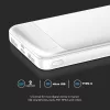 Hordozható gyorsan töltő power bank, 22,5w, fehér, V-TAC, 7834