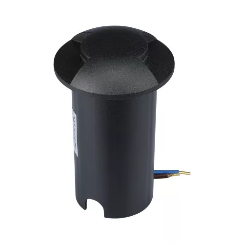 corp de iluminat LED, lampă de podea, două cu deschidere, 1W, rotund, alb cald, negru, IP67