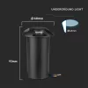 exterior lampă de podea, 1w, 6400K, alb rece, 50lm, 180°, negru, CRI>80, IP67, V-TAC, 211472