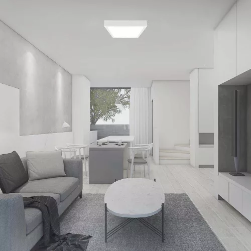 baiei lampă LED de tavan pătrat formă, 18w, 6500K, alb rece, 1530lm, 360°, alb, IP44, V-TAC, 7626