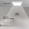 baiei lampă LED de tavan pătrat formă, 18w, 6500K, alb rece, 1530lm, 360°, alb, IP44, V-TAC, 7626