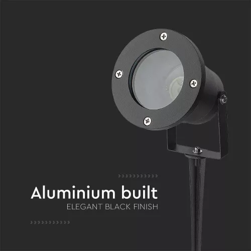 exterior cu țăruș lampadar, GU10, negru, IP65, V-TAC, 7571