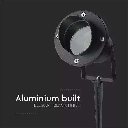 exterior cu țăruș lampadar, GU10, negru, IP65, V-TAC, 7572