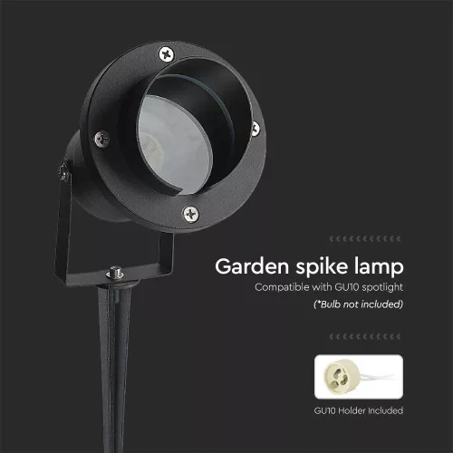 exterior cu țăruș lampadar, GU10, negru, IP65, V-TAC, 7572