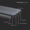 Hordozható gyorsan töltő power bank, 22,5w, fekete, V-TAC, 7831