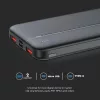 Hordozható gyorsan töltő power bank, 22,5w, fekete, V-TAC, 7831