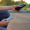 Hordozható gyorsan töltő power bank, 22,5w, fekete, V-TAC, 7833