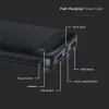 Hordozható gyorsan töltő power bank, 22,5w, fekete, V-TAC, 7833