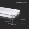 Hordozható gyorsan töltő power bank, 22,5w, fehér, V-TAC, 7832
