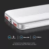 Hordozható gyorsan töltő power bank, 22,5w, fehér, V-TAC, 7832