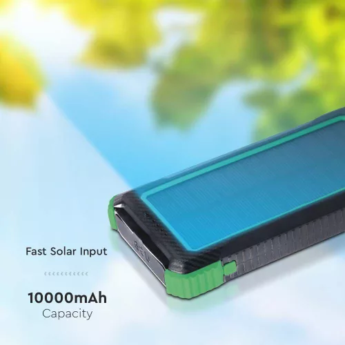 Napelemes vezeték nélküli power bank, fekete, V-TAC, 7835