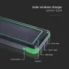 Napelemes vezeték nélküli power bank, fekete, V-TAC, 7835