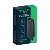 Napelemes vezeték nélküli power bank, fekete, V-TAC, 7835