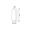LED corp de iluminat, de tavan, lampă tip vapor, 15W, oval, alb natural, alb, exterior, IP54, Rábalux, HORT